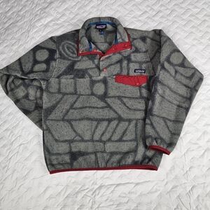 PATAGONIA SYNCHILLA Mens Shale Forge Gray Snap T Fleece Pullover S
